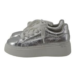 Chinese Laundry Record Metallic Sneaker Silver Platform 7.5